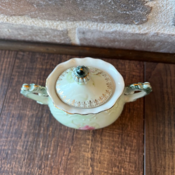 Nippon tea set vintage tea set Handpainted tea set Japan Nippon set pink green - Picture 4 of 16